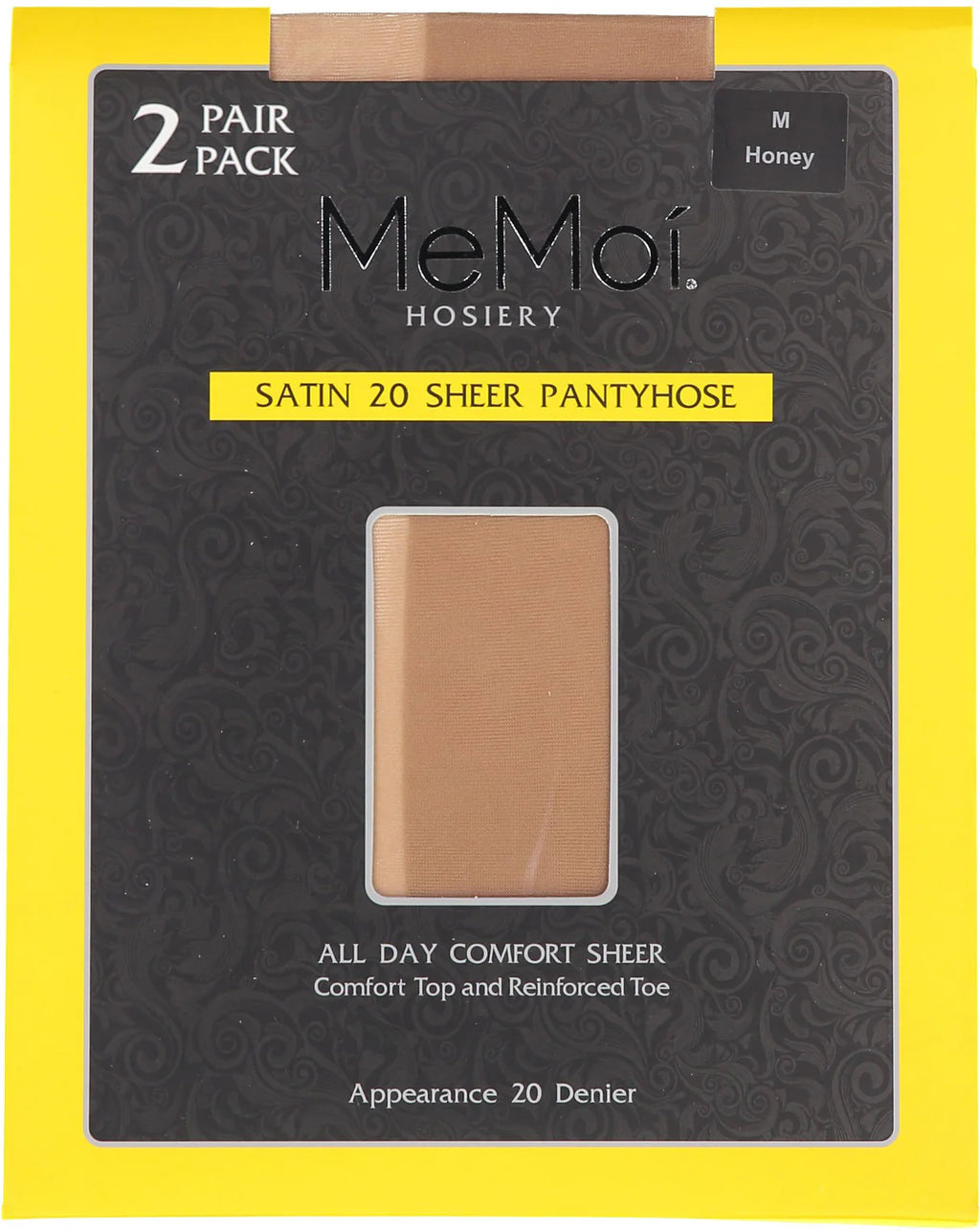Memoi Satin 20 Denier Sheer Pantyhose 2 Pair Pack MS - 650