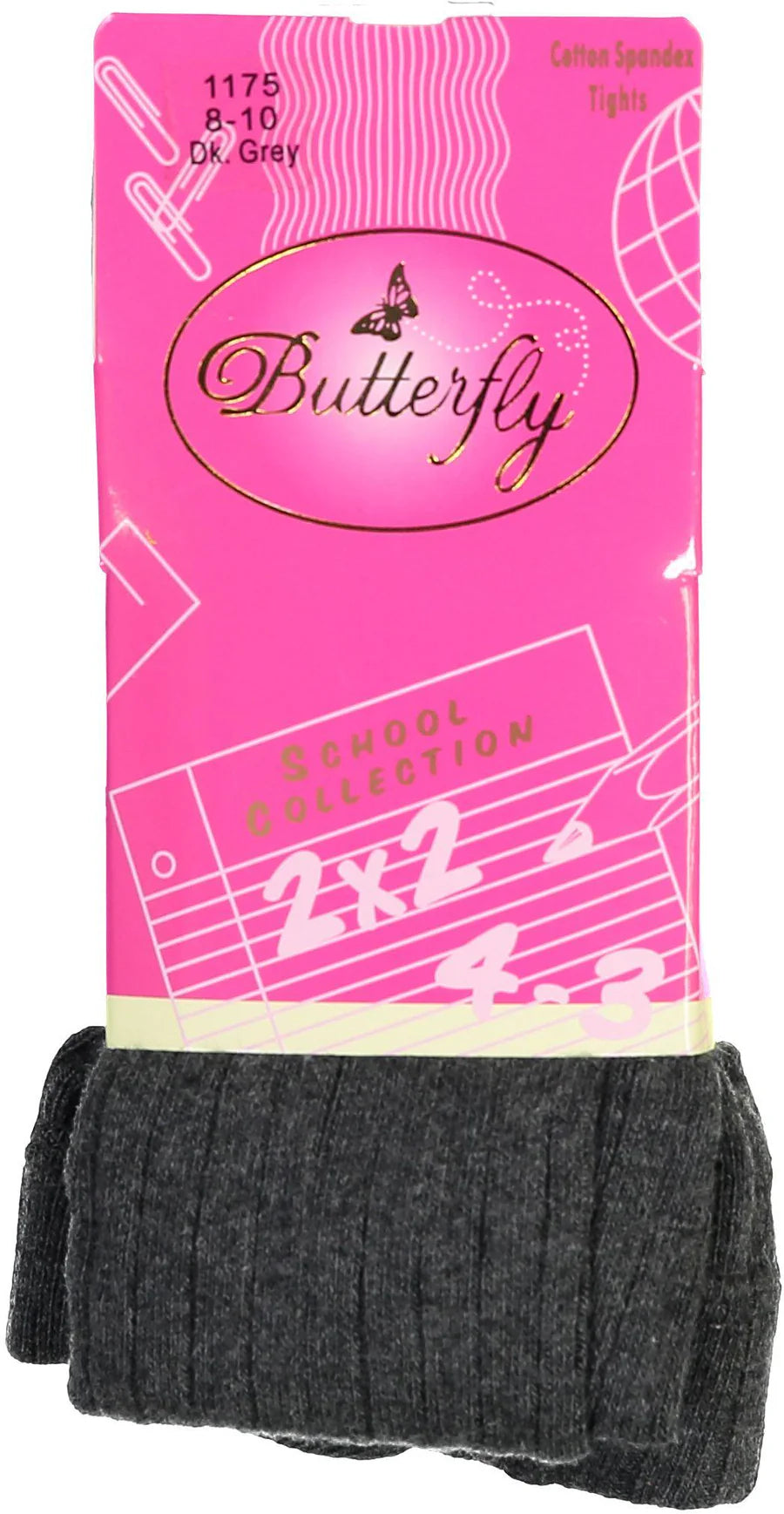 Butterfly Girls Cotton Ribbed Basic Tights - 1175