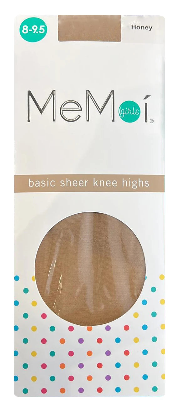 Memoi Girls Basic Sheer Knee Highs - Mk-903