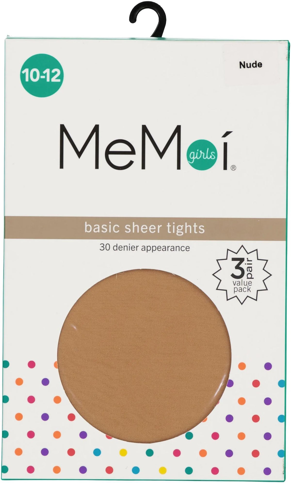 Memoi Girls 3 Pair Pack Basic Sheer 30 Denier Tights - Mk-3033