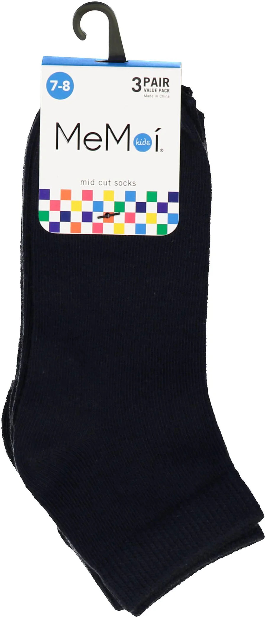 Memoi Unisex Cotton Blend Mid-Cut Socks 3-Pack MK-556