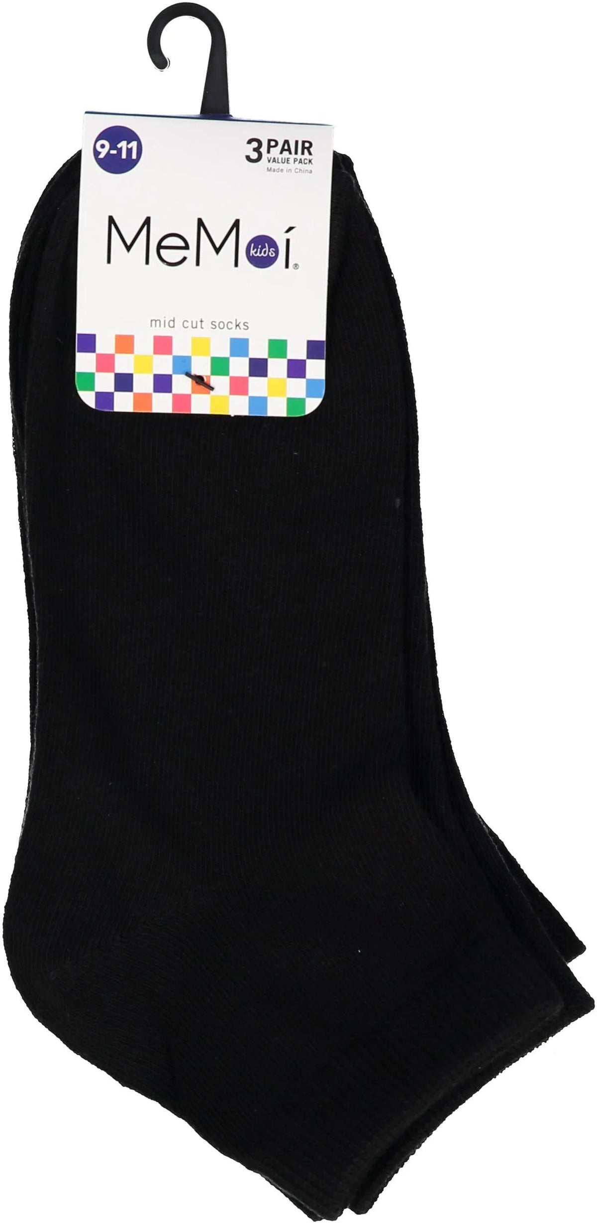 Memoi Unisex Cotton Blend Mid-Cut Socks 3-Pack MK-556