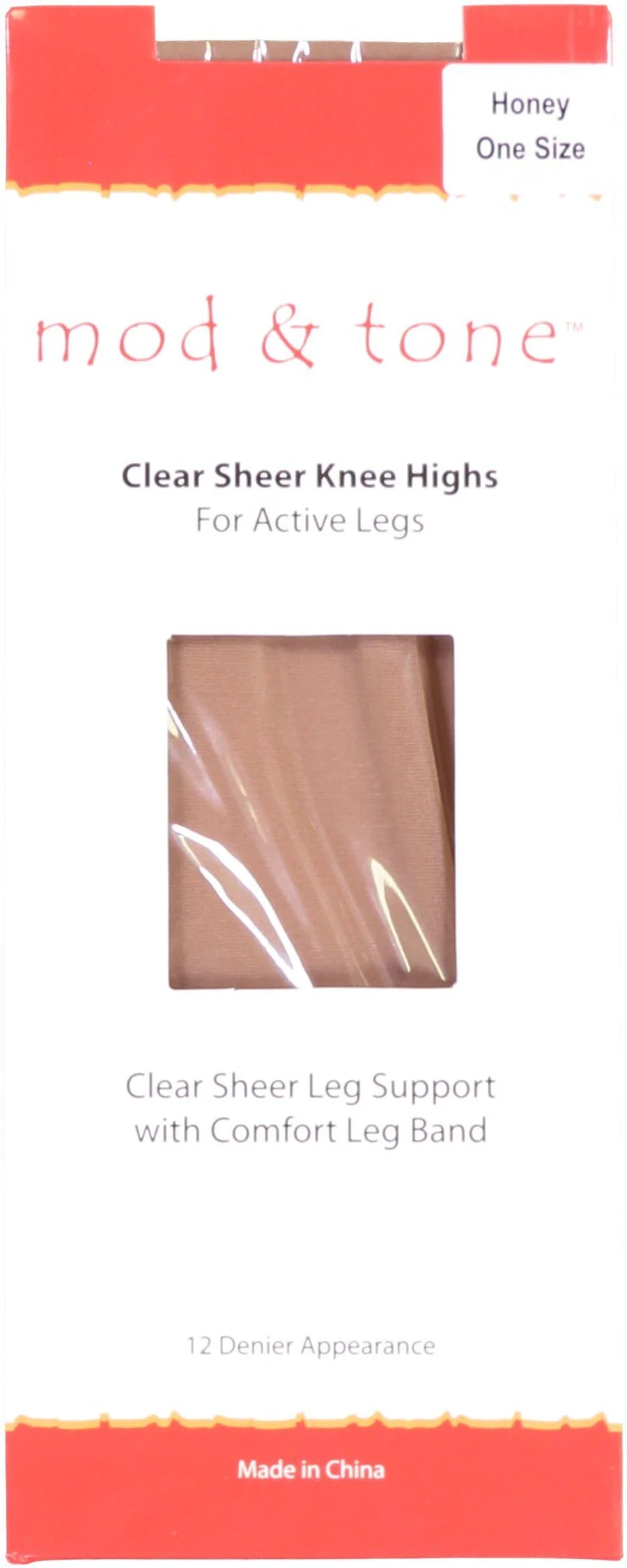 Mod & Tone Womens Clear Sheer Knee Highs 2 PR Pack - 1520