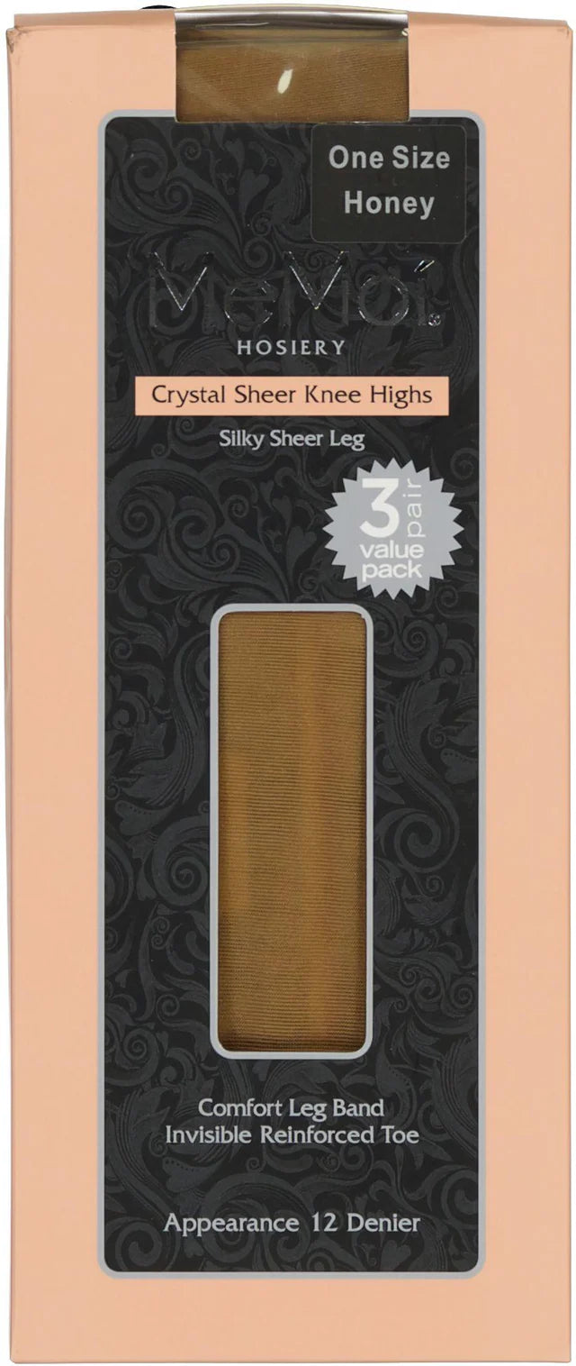 Memoi Silky Sheer Knee High 12 Denier 3 Pack MS 7093