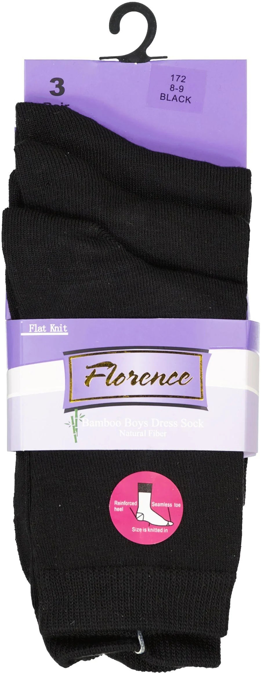 Florence Bamboo Flat Knit Dress Socks 3 Pack - 172