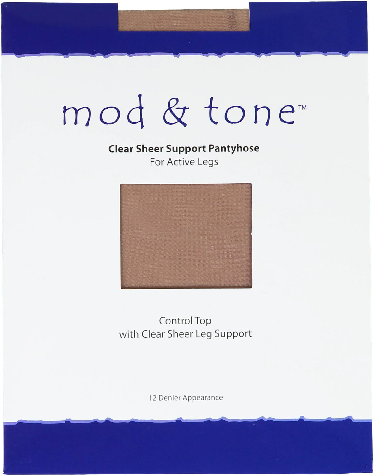 Mod & Tone Womens Clear Sheer Support Pantyhose 12 Denier - 1220