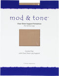Mod & Tone Womens Clear Sheer Support Pantyhose 12 Denier - 1220
