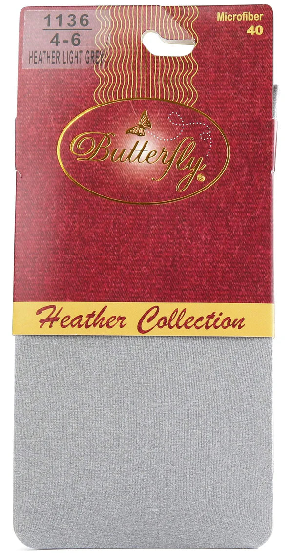 Butterfly Microfiber Heather Girls Tights 40 Denier Style: 1136