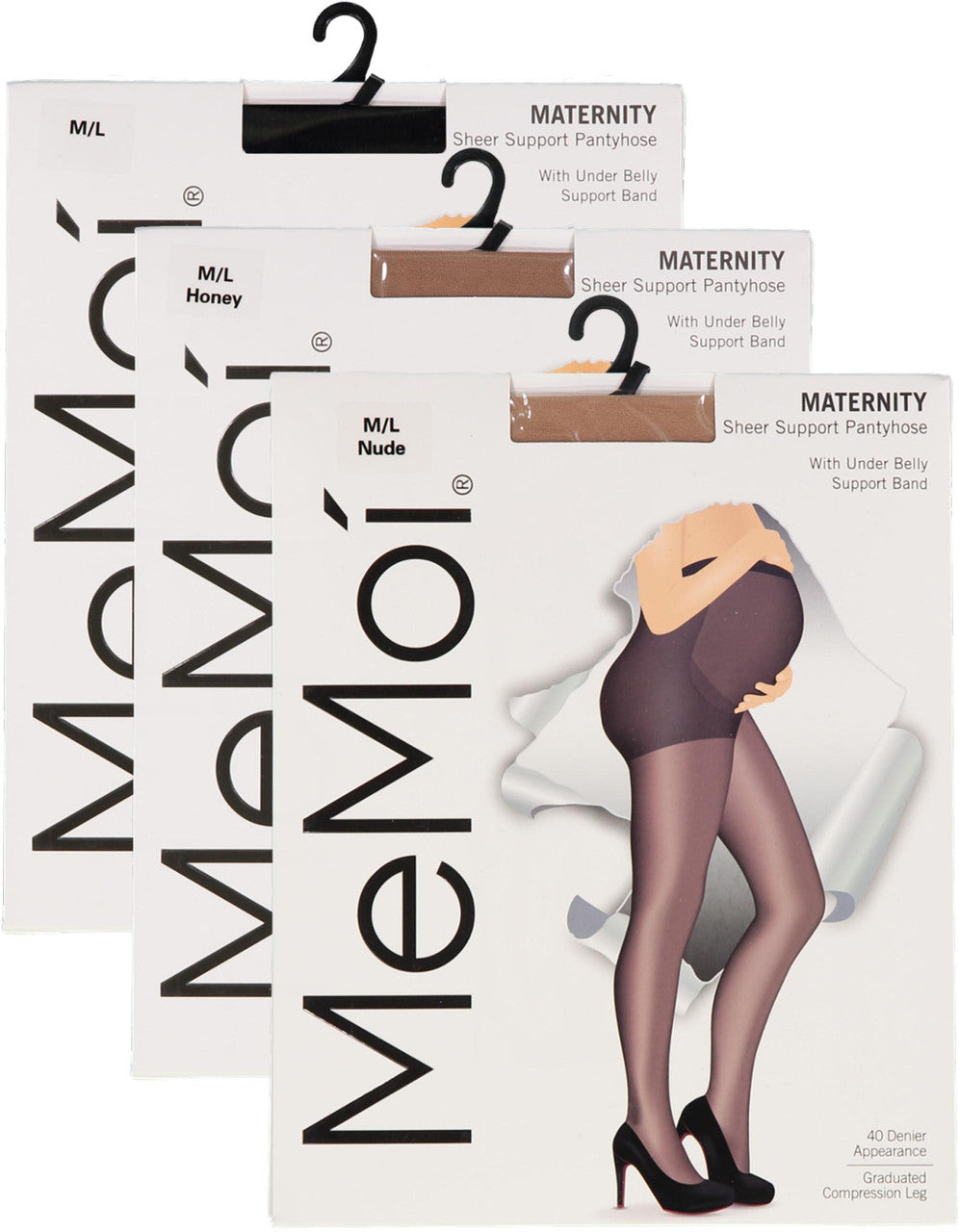 Memoi Womens 40 Denier Sheer Extra Support Maternity Tights - Ma-402