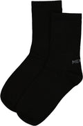 Memoi 2 Pair Pack Thin Ribbed Crew Socks MO - 612