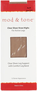 Mod & Tone Womens Clear Sheer Knee Highs 2 PR Pack - 1520