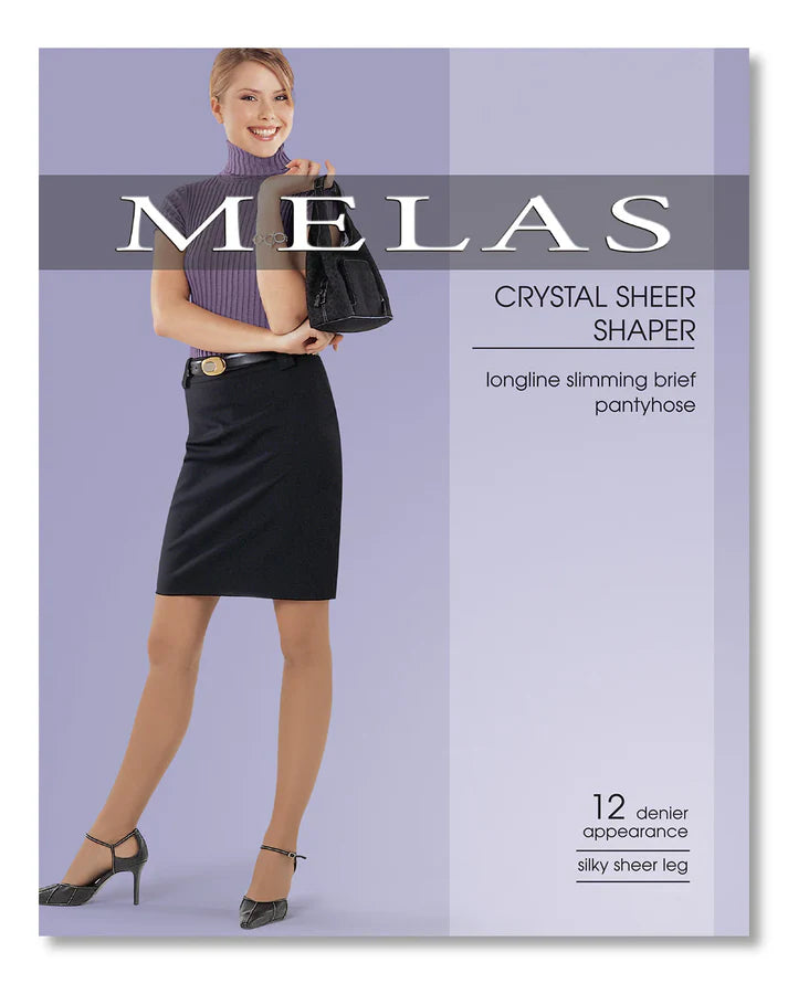 Melas Womens 12 Denier Crystal Sheer Longline Shaper Pantyhose - As-611