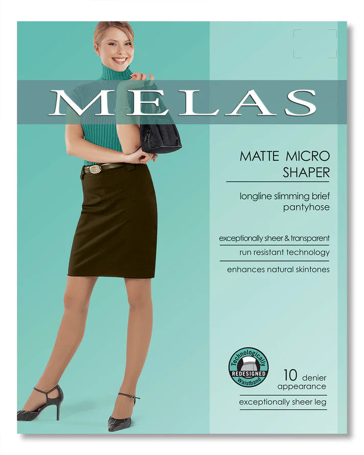 Melas Womens Matte Micro Super Sheer 10 Denier Control Shaper - As-619