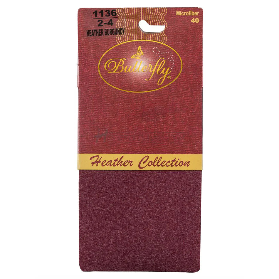Butterfly Microfiber Heather Girls Tights 40 Denier Style: 1136