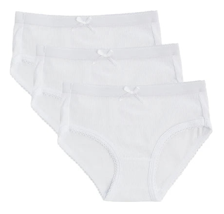 Feathers Girls Rib Cotton White  Underwear