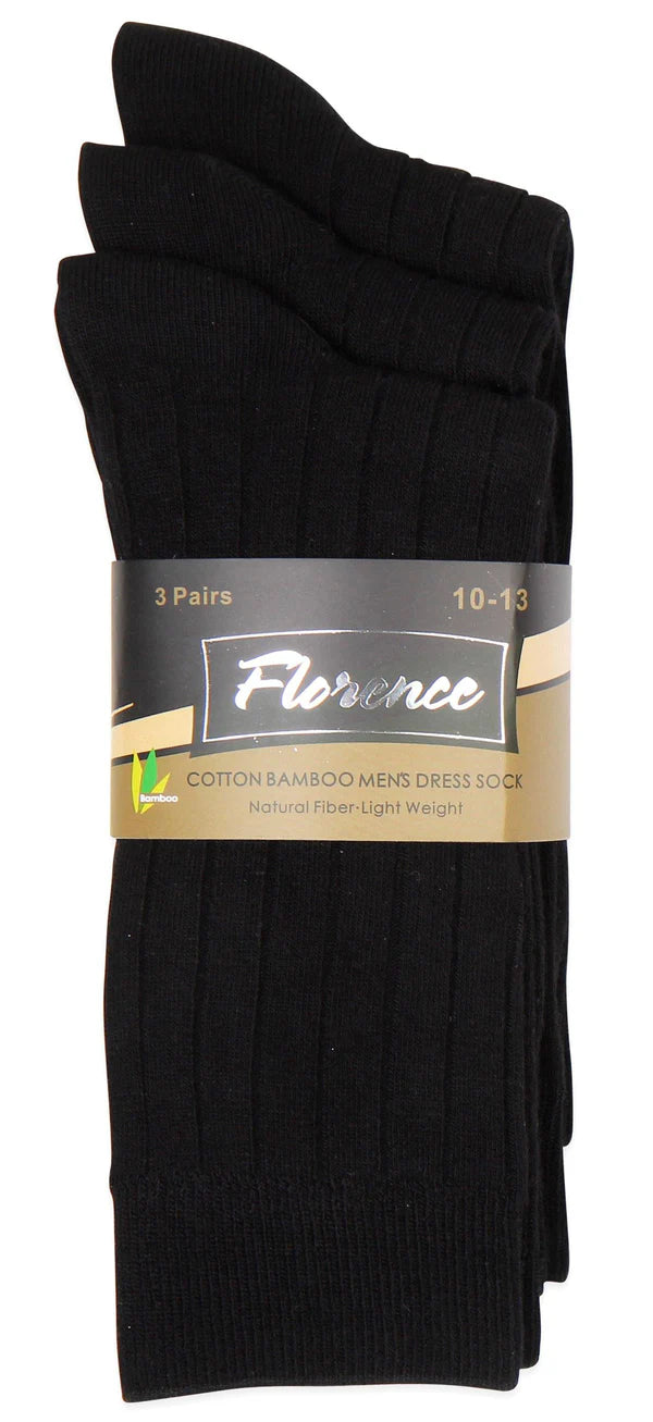 Florence Cotton Bamboo Mens Dress Sock Pack of 3 Style - 190