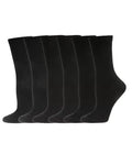 Memoi  Rib,Flatknit, 6 Pair Pack crew socks MCE 05824