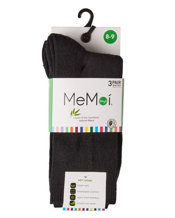 Memoi Bamboo Boys 3 Pair Pack Flat Socks MK - 10961