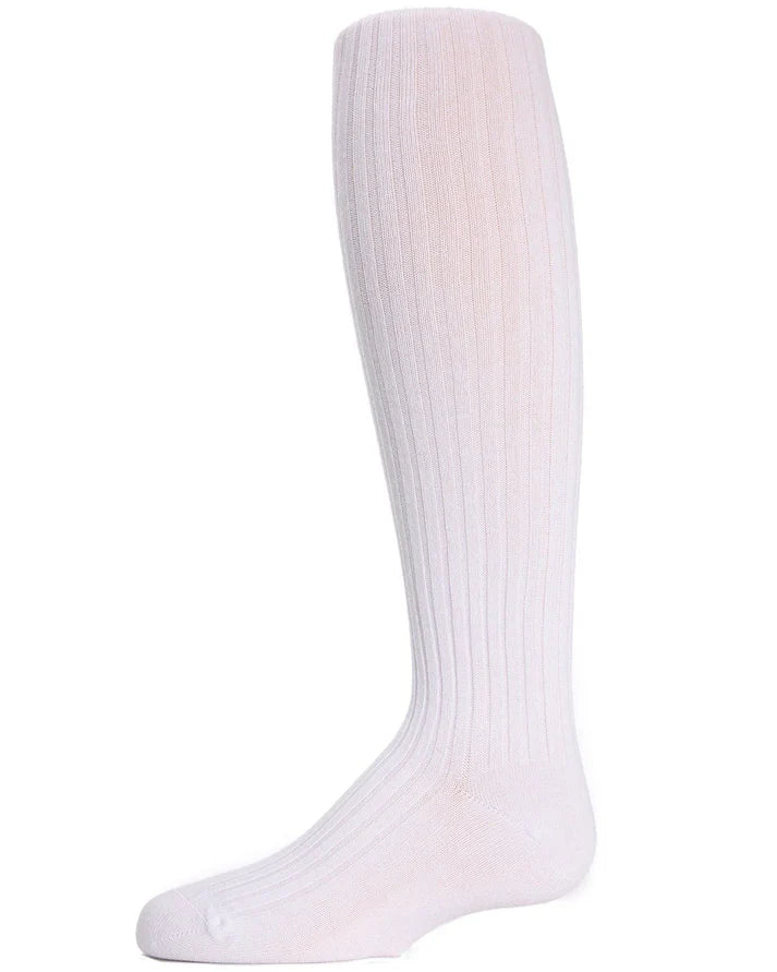 Memoi Infant Classic Ribbed Cotton Blend Opaque Tights MK-302B