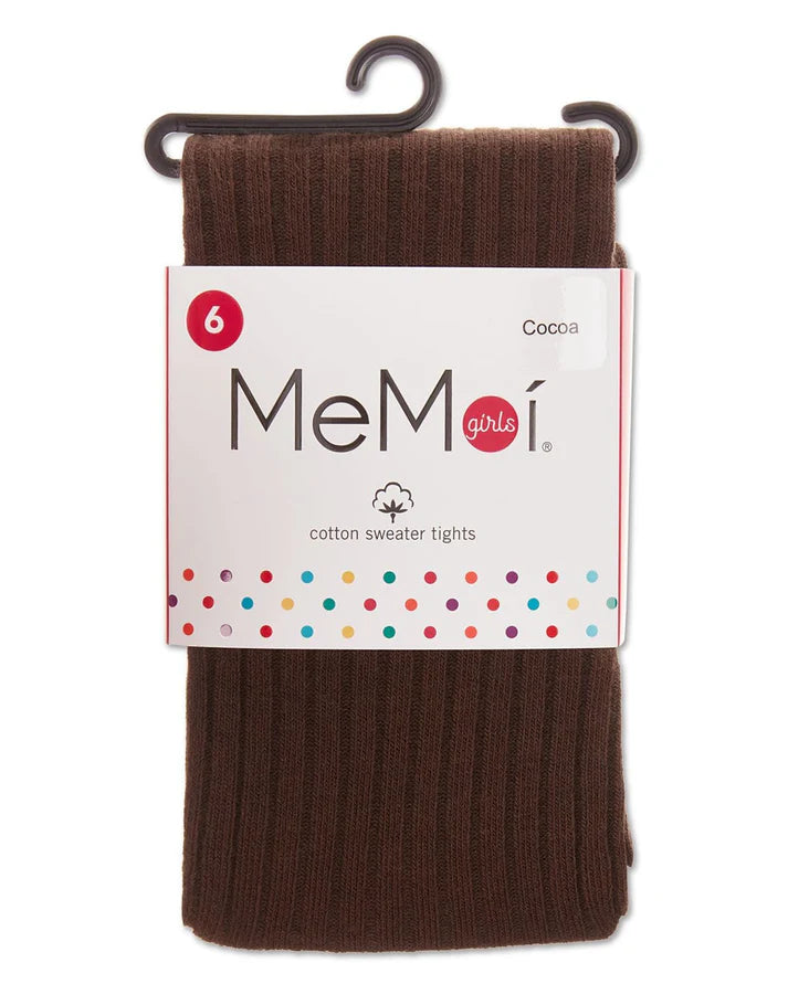 Memoi Girls Ribbed Cotton Blend Sweater Tights - Mk-302