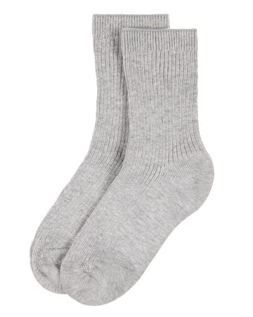 Memoi Thin Ribbed Crew Sock MK - 5204