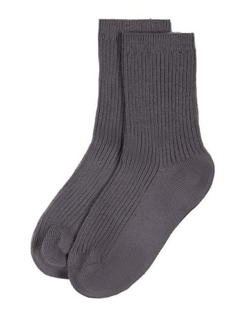 Memoi Thin Ribbed Crew Sock MK - 5204