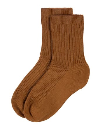 Memoi Thin Ribbed Crew Sock MK - 5204