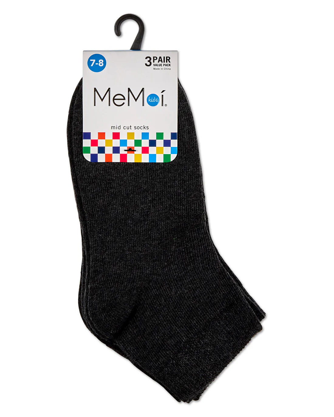 Memoi Unisex Cotton Blend Mid-Cut Socks 3-Pack MK-556