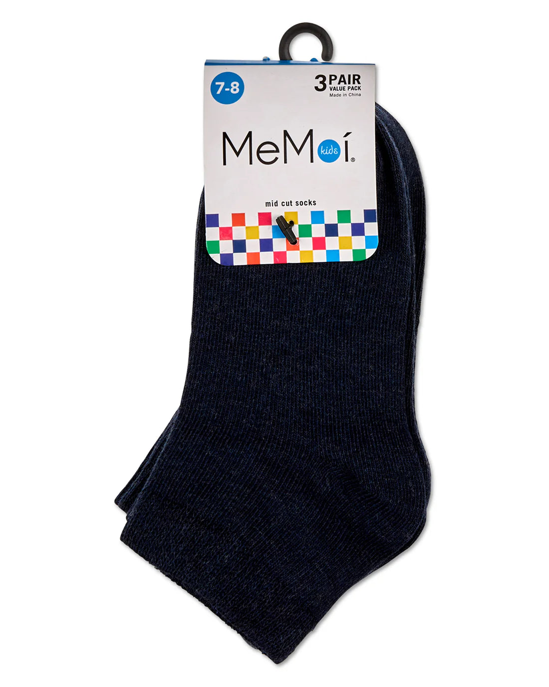 Memoi Unisex Cotton Blend Mid-Cut Socks 3-Pack MK-556