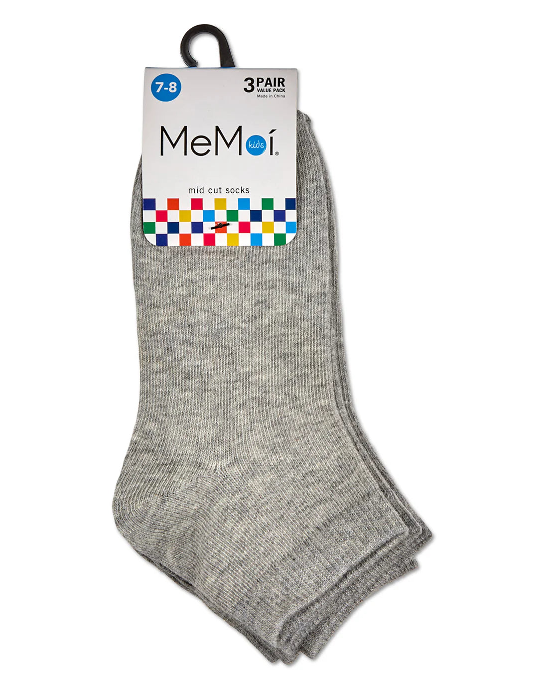 Memoi Unisex Cotton Blend Mid-Cut Socks 3-Pack MK-556