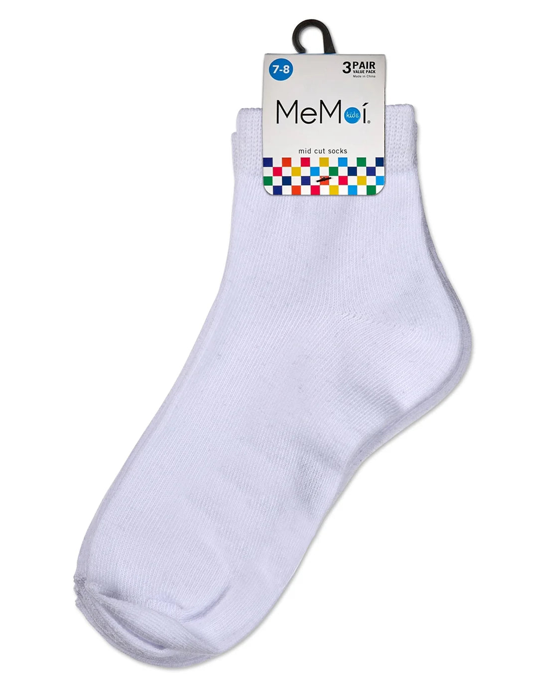 Memoi Unisex Cotton Blend Mid-Cut Socks 3-Pack MK-556