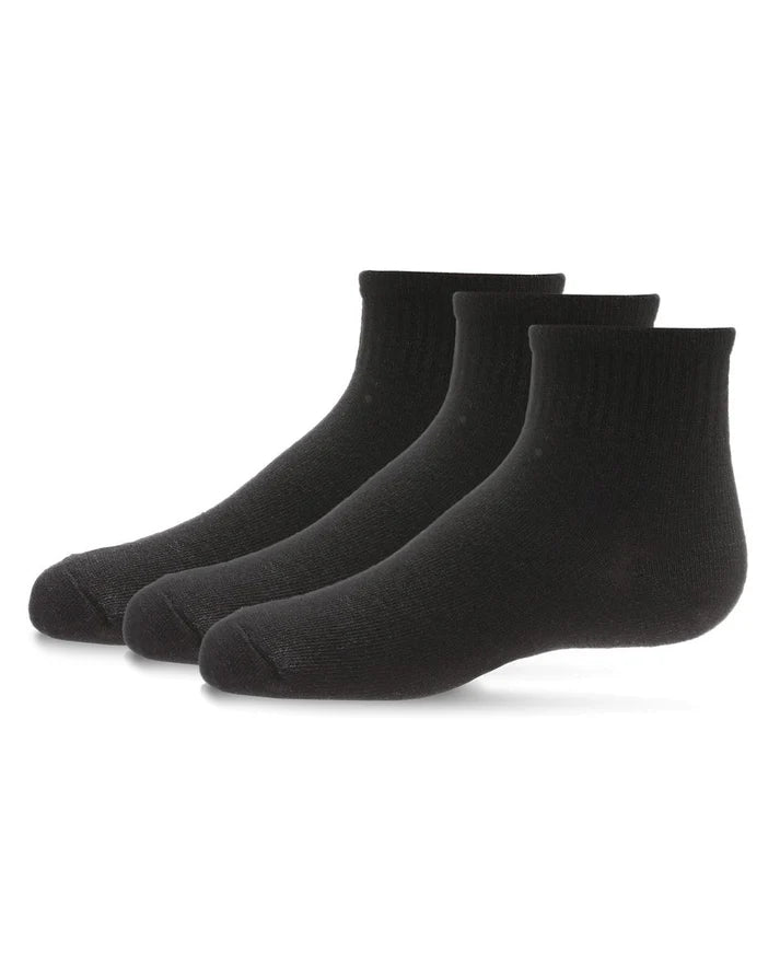 Memoi Kids 3 Pair Pack Mid Cut Cotton Blend Socks - Mk-563