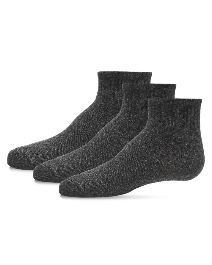 Memoi Kids 3 Pair Pack Mid Cut Cotton Blend Socks - Mk-563