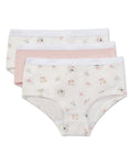 Memoi Girls 3 Pair Pack Ditsy Floral Multi Briefs - Mku1101
