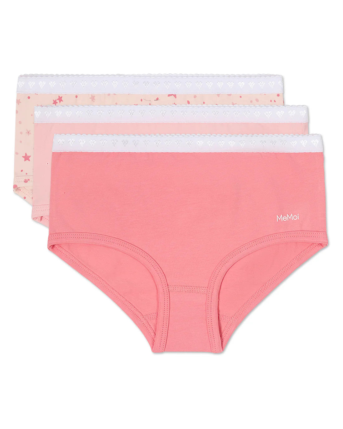 Memoi Girls 3 Pair Pack Starry Briefs - Mku1106
