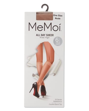 Memoi All Day Sheer Knee High 20D 6 Pack - MM 4076