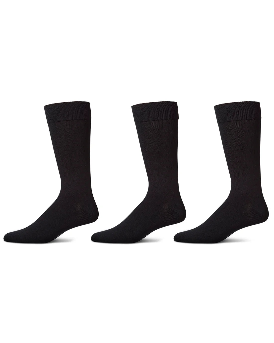 Memoi Flat Knit 3 Pair Pack Mens Mercerized Cotton Socks MM 470
