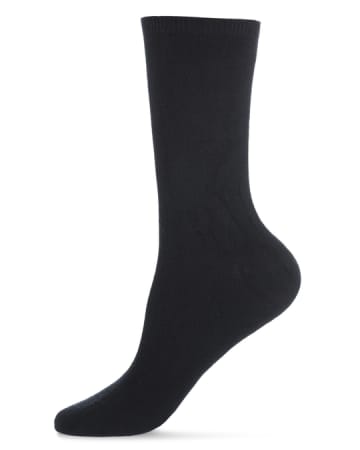 Memoi 2 Pair Pack Bamboo Flat Knit Crew Socks MO - 608