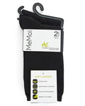 Memoi 2 Pair Pack Bamboo Flat Knit Crew Socks MO - 608