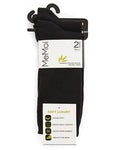 Memoi  2 Pair Pack Bamboo Blend Flat Ribbed Crew Socks - Mo-609