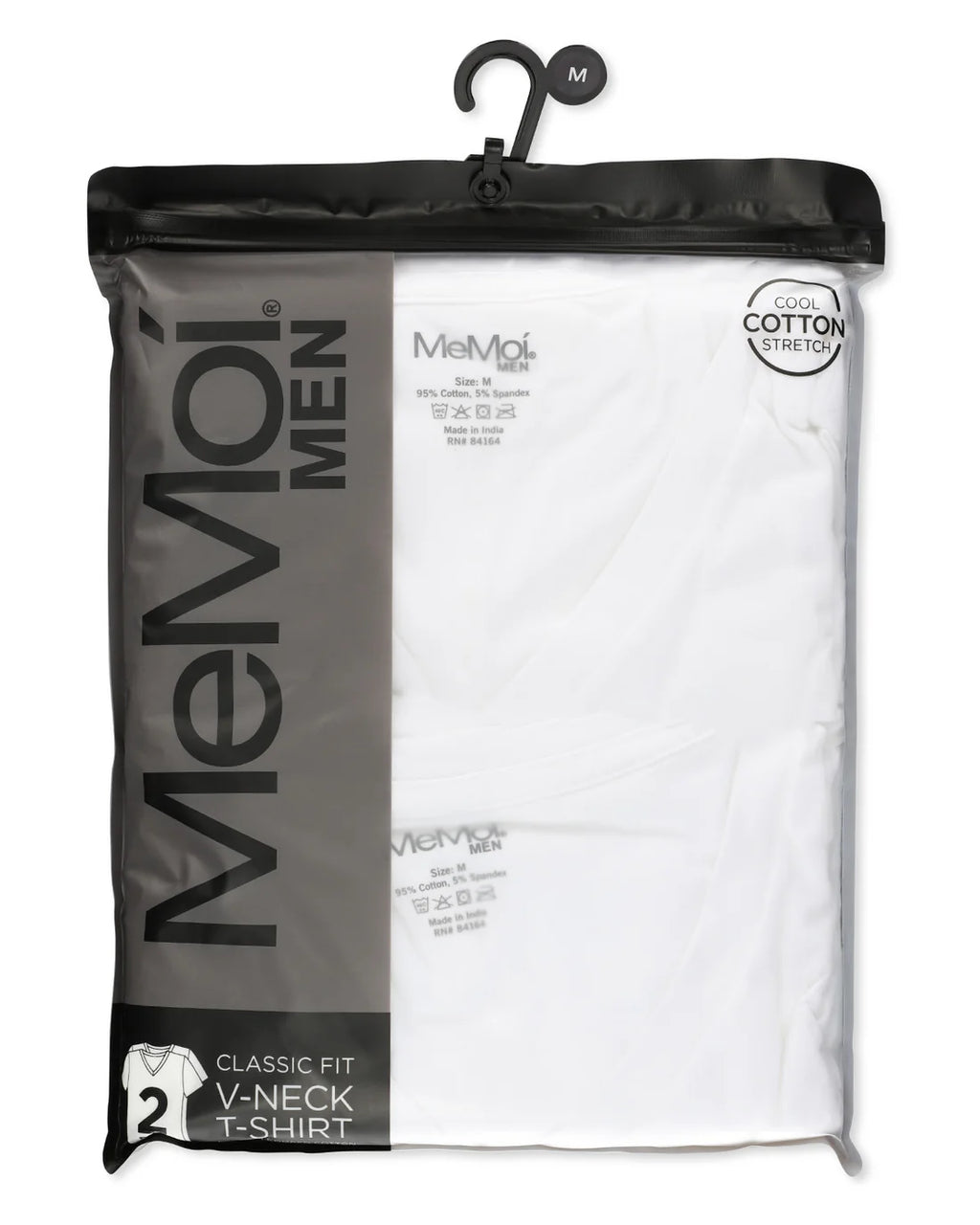 Memoi 2 Pair Men's V-Neck   T-Shirt Undershirt MM 8100