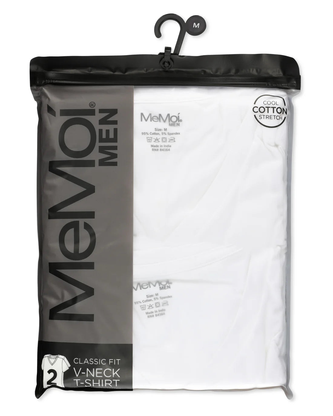 Memoi 2 Pair Men's V-Neck   T-Shirt Undershirt MM 8100
