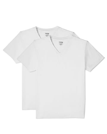 Memoi 2 Pair Men's V-Neck   T-Shirt Undershirt MM 8100