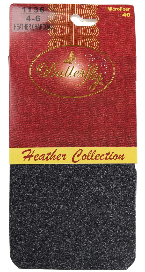 Butterfly Microfiber Heather Girls Tights 40 Denier Style: 1136