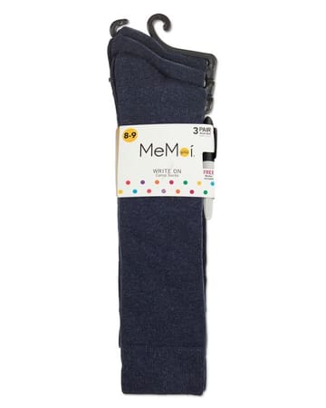 Memoi Girls Write-on Camp Socks with Marker 3 Pack - Promo 710