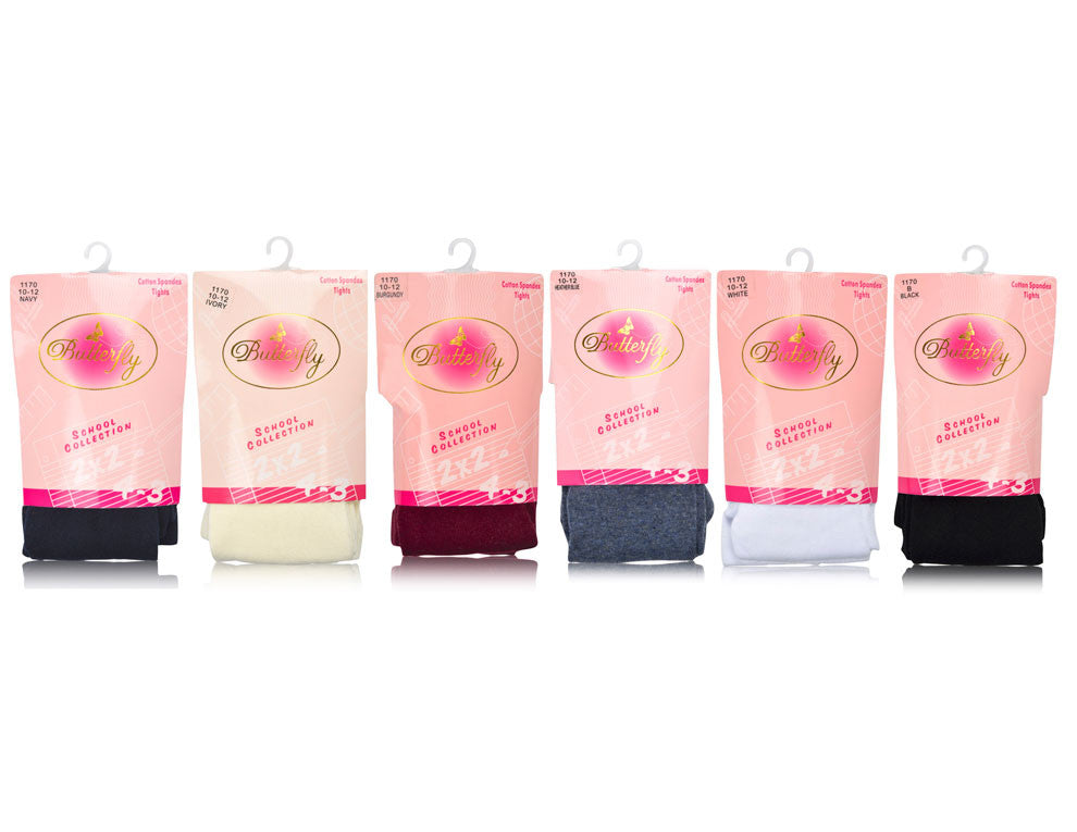 Butterfly Girls Flat Cotton Knit Tights - 1170