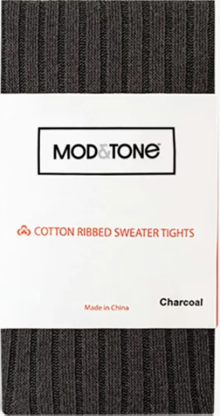 Mod & Tone Ribbed Cotton  Tights - 7721