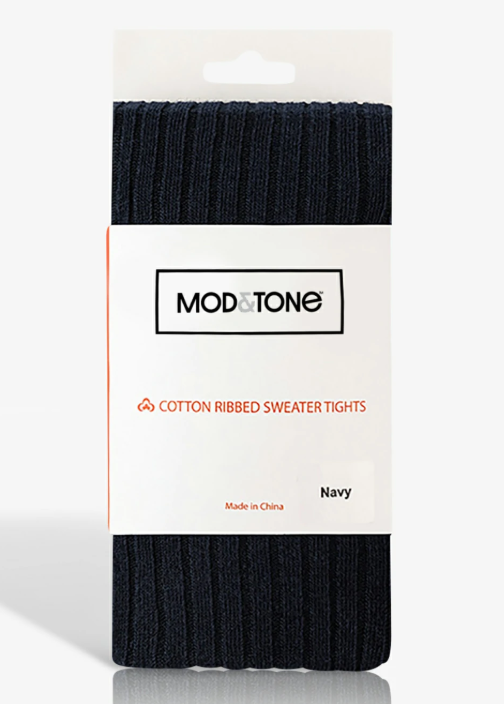 Mod & Tone Ribbed Cotton  Tights - 7721