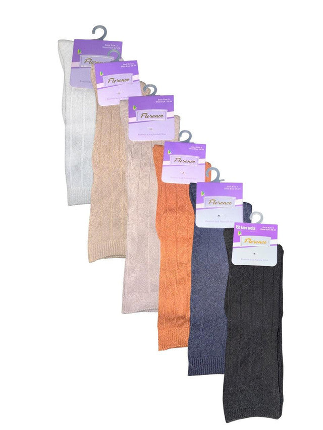 Florence Bamboo Rib Knee Socks - 375