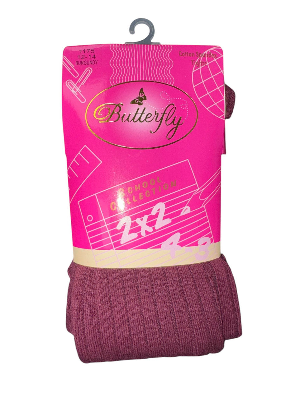 Butterfly Girls Cotton Ribbed Basic Tights - 1175